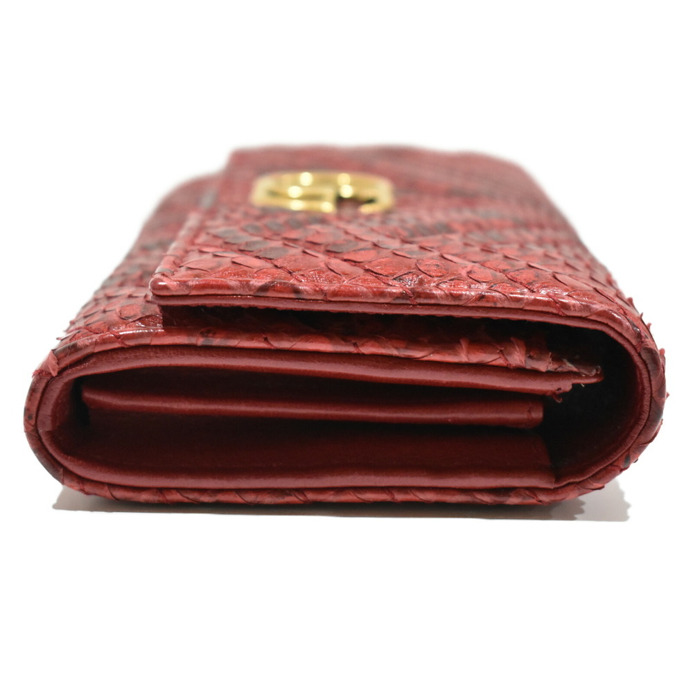 Gucci Continental Wallet Python Leather Red - image 4